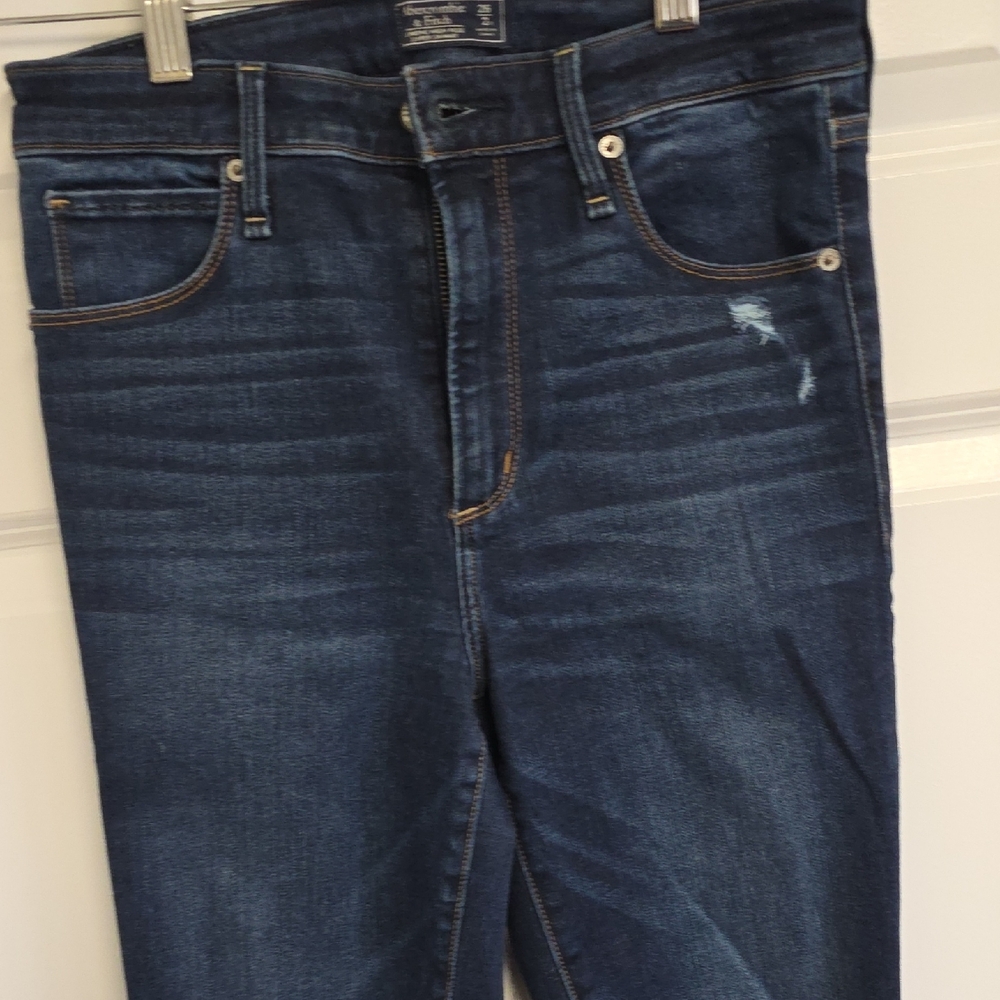 Abercrombie & Fitch Simone High Rise Super Skinny 26/2 Dark Blue Jeans - Picture 9 of 14